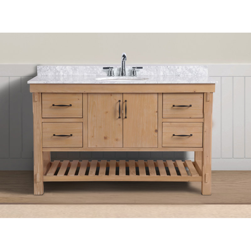 Three Posts™ Kordell 55'' Single Bathroom Vanity with Marble Top